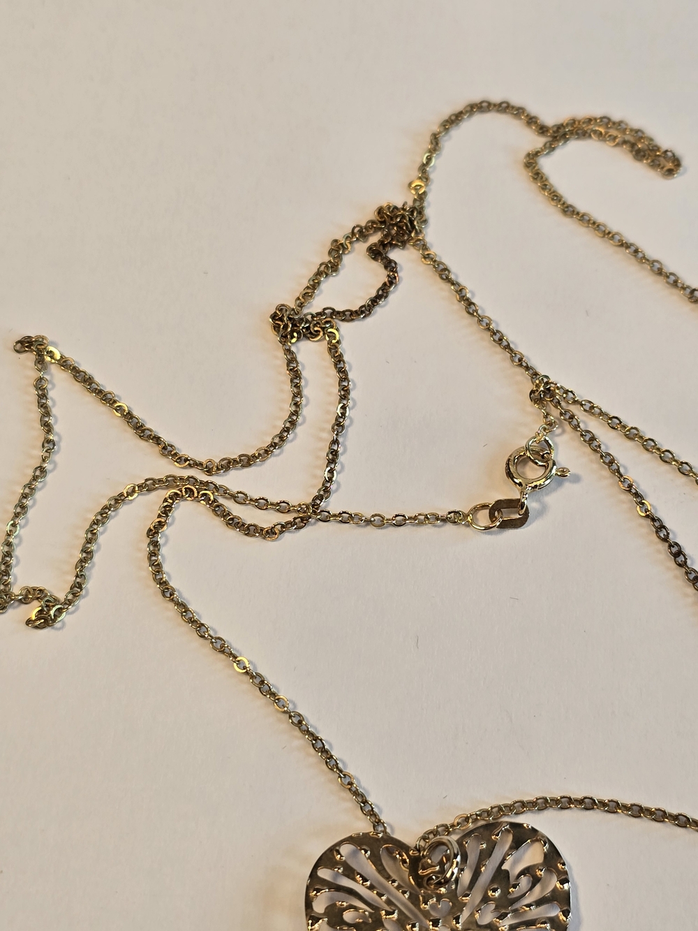 STERLING VERMEIL Gold Filigree Triple-Heart Pendant Necklace - Women Jewelry - Picture 11 of 15